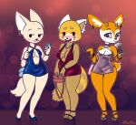 absurd_res aggretsuko ailurid antelope anthro bearyboo blush bottomwear bovid bracelet breasts canid canine cellphone cleavage clothed clothing cocktail_glass container cup drinking_glass ear_piercing ear_ring electronics female fennec_fox fenneko footwear fox gazelle gem glass glass_container glass_cup group hi_res high_heels hoop hoop_ear_ring jewelry mammal miniskirt necklace pearl_(gem) pearl_necklace phone piercing purse red_panda retsuko ring_piercing sanrio shoes skirt smartphone smile thomson's_gazelle trio true_antelope true_fox tsunoda_(aggretsuko)