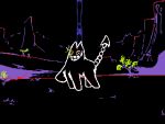 5_legs absurd_res alert ambiguous_gender cheshire_cat_(species) cliff cliffs dark_fountain darkner deltarune detailed_background eye_glint felid feline feral friend_(deltarune) hand_creature heterochromia hi_res looking_at_viewer mammal miner_mate_coffee multi_arm multi_hand multi_leg multi_limb multicolored_eyes nondescript_room_hands_(deltarune) raised_leg raised_tail smile solo spade_tail tail undertale_(series) unusual_anatomy walking