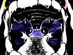 absurd_res ambiguous_gender big_pupils bodily_fluids cheshire_cat_(species) darkner deltarune depths_(deltarune) dilated_pupils eye_glint felid feline feline_tongue feral friend_(deltarune) goo-connected_lips hi_res humanoid_teeth imminent_vore looking_at_viewer mammal miner_mate_coffee monochrome_body mouth_shot open_mouth pupils saliva saliva_string shadow slime solo teeth tongue tonsils undertale_(series) unusual_shadow vore