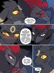 2026 anthro artist_name better_version_at_source blush comic dated dialogue duo ear_piercing ear_ring eeveelution english_text facial_piercing female fluffy fluffy_chest generation_2_pokemon generation_5_pokemon glowing glowing_markings hair hi_res long_hair lucky_(odeko-yma) male markings minor_wound nintendo nose_piercing nose_ring nova_(odeko-yma) odeko-yma piercing pokemon pokemon_(species) pokemon_mystery_dungeon ring_piercing spike_chunsoft text umbreon zoroark