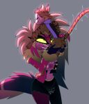 anthro black_body black_fur bodily_fluids bone bone_mask breasts canon_x_oc cheek_bulge cleavage clothed clothing crop_top cum cum_in_mouth cum_inside cum_on_breasts cum_on_clothing demon dinosaur dipstick_ears duo ear_markings eyes_closed felid feline fellatio female fur genital_fluids green_body green_fur green_hair green_sclera grey_background hair hand_on_butt hazbin_hotel hellaverse hi_res highlights_(coloring) holding_partner jacket kai_(sfox) korakumori larger_female leaking_vagina lift_job lifting_partner looking_at_another looking_at_partner male male/female mammal markings mask midriff missi_zilla multicolored_ears nipple_piercing nipples one_breast_out oral penile piercing pink_body pink_clothing pink_highlights pink_jacket pink_topwear prehistoric_species reptile scalie scarf sex shirt simple_background size_difference skull skull_mask smile striped_body striped_fur stripes sweat sweatdrop tail topwear tremble_lines tremble_spikes zeezi_(hazbin_hotel)