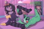 3:2 amphibian anal anthro anus balls bedroom black_hair bodily_fluids bottomless bottomless_anthro bottomless_gynomorph bottomless_intersex bow_tie bra butt carpet cheek_tuft clothed clothed_female clothing dialogue duo english_text erection facial_tuft female female_rimming_gynomorph floor fool's_hat footwear frog fur genitals glans glitch_productions gloves gooseworx's_post-transition_jax_design green_body green_skin gynomorph gynomorph/female hair hand_on_hip hand_on_leg handjob handjob_while_rimming handwear hat headgear headwear hi_res humanoid intersex intersex/female jax_(tadc) jester lagomorph leporid long_hair long_sleeve_shirt looking_at_another looking_pleasured lying mammal nanomoon on_front one_eye_closed one_leg_up open_mouth oral penile penis pomni_(tadc) purple_balls purple_body purple_fur purple_glans purple_penis rabbit raised_leg reach_around ribbit_(tadc) rimming sex socks spread_legs spreading surprised sweat teeth text the_amazing_digital_circus trans_(lore) tuft underwear