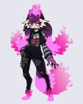 2026 anthro beanie bored bottomwear clothing cosplay crossover crossover_cosplay denim denim_bottomwear denim_clothing digital_drawing_(artwork) digital_media_(artwork) ear_piercing ears_down epic_games eyelashes eyeshadow felid feline female female_anthro fire flaming_foot flaming_hair flaming_tail fortnite full-length_portrait fur hair hand_in_pocket hat headgear headwear hi_res jeans jewelry long_hair long_sleeves looking_away majex_(pal) makeup mammal meow_skulls multicolored_body multicolored_fur nails narrowed_eyes necklace palms palworld pants pattern_clothing piercing pivoted_ears pocketpair pockets portrait pseudo_hair purple_body purple_fur red_eyes ripped_sleeves rodentgame sharp_nails shirt solo striped_clothing stripes sweatshirt tail topwear torn_bottomwear torn_clothing torn_jeans torn_pants two_tone_body two_tone_fur undershirt white_body white_fur