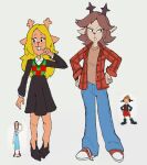 anthro antlers ashley_spinelli bangs brown_body brown_fur buckteeth cartoon_freckles clothed clothed_anthro clothed_female clothing cloven_hooves december_holiday deer deltarune disney duo eyelashes female footwear freckled_face freckles fur gretchen_grundler hair hi_res hooves horn light_body long_eyelashes long_hair looking_aside mammal new_world_deer noelle_holiday nupi pigeon_toed pupils recess_(disney) red_clothing red_footwear red_shoes red_sneakers reindeer shirt shoelaces shoes simple_background small_pupils smile smirk sneakers style_emulation teeth topwear undertale_(series) white_background