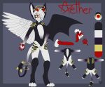  absurd_res aether_(slates1n) angel anthro bat_wings cat_demon conditional_dnp domestic_cat felid feline felis genitals gold_(metal) halo hi_res horn long_penis male mammal membrane_(anatomy) membranous_wings model_sheet mouth_shot open_mouth pawpads paws penis piercing red_penis slates1n solo spade_tail tiger_stripes wings 