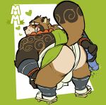  2022 anthro asian_clothing brown_body brown_fur butt canid canine clothing dildo east_asian_clothing fundoshi fur gyobu hi_res humanoid_hands japanese_clothing lifewonders male mammal overweight overweight_male raccoon_dog scar sex_toy solo tanuki tattoo tokyo_afterschool_summoners torquewintress underwear video_games white_clothing white_fundoshi white_underwear 