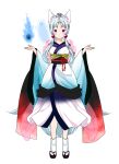  1girl :3 absurdres animal_ear_fluff animal_ears black_sandals black_sash blue_kimono blush closed_mouth edomura_niniko fox_ears fox_girl full_body gradient_clothes gradient_kimono hands_up highres hitodama incredibly_absurdres japanese_clothes kimono long_hair long_sleeves looking_at_viewer nhk_(voiceroid) obi official_art okobo parted_bangs pink_eyes platform_sandals ponytail psd_available sandals sash simple_background smile socks solo standing straight-on tabi touhoku_itako transparent_background very_long_hair voiceroid white_hair white_kimono white_socks wide_sleeves 