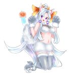  1girl :3 :d absurdres animal_ear_fluff animal_ears animal_hands boots bow breasts claw_pose edomura_niniko fox_ears fox_girl full_body fur-trimmed_boots fur-trimmed_gloves fur_skirt fur_trim gloves grey_boots grey_gloves hair_bow halloween hands_up high_heel_boots high_heels highres jack-o'-lantern kneeling large_breasts long_hair looking_at_viewer miniskirt navel nhk_(voiceroid) official_art open_mouth parted_bangs paw_gloves pink_eyes ponytail see-through_cleavage see-through_clothes simple_background skirt smile solo standing thigh_boots touhoku_itako transparent_background very_long_hair voiceroid white_hair white_skirt yellow_bow zettai_ryouiki 