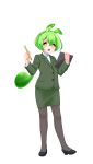  1girl :d absurdres black_pantyhose black_shoes blazer blush_stickers bright_pupils buttons clipboard double-parted_bangs edomura_niniko full_body green_hair green_jacket green_skirt green_suit hair_between_eyes hair_ornament hairclip highres holding holding_clipboard holding_pen jacket long_hair long_sleeves looking_at_viewer low_ponytail office_lady official_art open_mouth orange_eyes pantyhose parallel_hairclips pen pencil_skirt ponytail shoes simple_background skirt skirt_suit smile solo standing suit transparent_background v-shaped_eyebrows voicevox white_pupils zundamon 