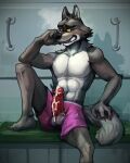  bodily_fluids boxers_(clothing) canid canine canis clothing cum dreamworks genital_fluids hi_res male mammal mr._wolf_(the_bad_guys) orioz solo the_bad_guys underwear wolf 
