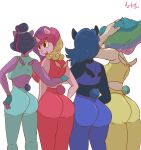  absurd_res anthro azulejo big_breasts big_butt breasts butt equid equine female friendship_is_magic group hasbro hi_res horn horse leggins mammal my_little_pony princess_cadance_(mlp) princess_celestia_(mlp) princess_luna_(mlp) textless thick_thighs twilight_sparkle_(mlp) winged_unicorn wings 
