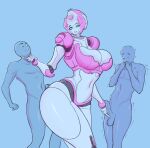  2021 absurd_res android arcee balls big_breasts big_butt blue_eyes breasts butt digital_media_(artwork) erection ex-01_nicee female genitals group group_sex hand_on_chin hand_on_penis hasbro hi_res humanoid humanoid_genitalia humanoid_penis machine male male/female not_furry penis robot robot_humanoid robot_joints saidra sex shaking signature takara_tomy taller_female thick_thighs threesome transformers trembling wide_hips 