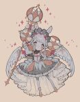  1girl angel_wings animal_ears blush_stickers bonnet braid buttons deformed detached_collar dress estelle_(littlebluemuffin) extra_ears feathered_wings flower frilled_bonnet frilled_dress frilled_dress_collar frilled_sleeves frills hair_flower hair_ornament high-low_dress high_collar highres holding holding_staff layered_dress littlebluemuffin lolita_fashion long_sidelocks long_sleeves original pink_flower pink_rose pointy_ears puffy_long_sleeves puffy_sleeves rabbit_ears rose short_hair side_braids sidelocks skinny sparkle staff white_background white_eyes white_hair white_wings wing_flower wings 