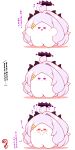  :d afterimage ahoge ahoge_wag arrow_(symbol) blue_archive blush clses colored_shadow commentary_request expressive_hair grey_hair hair_ornament hairclip halo hands_up highres hina_(blue_archive) horns kurukurumagical long_hair parted_bangs purple_eyes shadow single_hair_intake smile translation_request very_long_hair white_background 