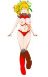  1girl :d absurdres aged_up android antennae armor armored_boots arms_up asagi10932 bikini bikini_armor blonde_hair boots breast_missiles breastplate breasts breasts_out clenched_hands commentary_request covered_navel covered_nipples double-parted_bangs earphones eyes_visible_through_hair full_body gorget green_eyes green_ribbon groin hair_between_eyes hair_ribbon hairband hand_on_own_hip hand_up headphones high_ponytail highres hyper_roll_(marvel_vs._capcom) joints knee_boots knee_guards knee_pads large_breasts large_variant_set leg_up long_hair looking_at_viewer marvel_vs._capcom marvel_vs._capcom_2 mechanical_arms mechanical_boots mechanical_legs mega_man_(classic) mega_man_(series) midriff navel nipples open_mouth ponytail radio_antenna red_armor red_bikini red_boots ribbon robot robot_girl robot_joints roll_(mega_man) shoulder_armor sidelocks simple_background smile solo standing swimsuit transparent_background variant_set 