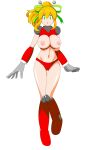  1girl :d absurdres aged_up android antennae armor armored_boots arms_up asagi10932 bikini bikini_armor blonde_hair boots breast_missiles breastplate breasts breasts_out clenched_hands commentary_request covered_navel covered_nipples double-parted_bangs earphones eyes_visible_through_hair full_body gorget green_eyes green_ribbon groin hair_between_eyes hair_ribbon hairband hand_on_own_hip hand_up headphones high_ponytail highres hyper_roll_(marvel_vs._capcom) joints knee_boots knee_guards knee_pads large_breasts large_variant_set leg_up long_hair looking_at_viewer marvel_vs._capcom marvel_vs._capcom_2 mechanical_arms mechanical_boots mechanical_legs mega_man_(classic) mega_man_(series) metal_gloves midriff navel nipples open_mouth ponytail radio_antenna red_armor red_bikini red_boots ribbon robot robot_girl robot_joints roll_(mega_man) shoulder_armor sidelocks simple_background smile solo standing swimsuit transparent_background variant_set white_background 