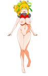  1girl :d absurdres aged_up android antennae armor arms_up asagi10932 blonde_hair breast_missiles breastplate breasts breasts_out commentary_request covered_nipples double-parted_bangs earphones eyes_visible_through_hair full_body gorget green_eyes green_ribbon groin hair_between_eyes hair_ribbon hairband hand_on_own_hip hand_up headphones high_ponytail highres hyper_roll_(marvel_vs._capcom) joints large_breasts large_variant_set leg_up long_hair looking_at_viewer marvel_vs._capcom marvel_vs._capcom_2 mega_man_(classic) mega_man_(series) navel nipples open_mouth ponytail pussy radio_antenna red_armor ribbon robot robot_girl robot_joints roll_(mega_man) shoulder_armor sidelocks simple_background smile solo standing transparent_background variant_set white_background 