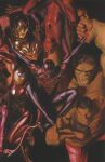 2girls 6+boys alex_ross amadeus_cho_(marvel) animal_print arc_reactor armor black_bodysuit blue_bodysuit bodysuit brawn_(marvel) colored_skin comic_cover commentary cover cover_page east_asian english_commentary full_armor glowing glowing_eyes green_skin hawkeye_(marvel) hulk iron_man iron_man_(series) ironheart kate_bishop marvel miles_morales multicolored_bodysuit multiple_boys multiple_girls muscular muscular_male open_mouth out_of_frame power_armor print_bodysuit realistic red_armor red_bodysuit short_hair spider-man spider-man_(miles_morales) spider-man_(original_suit) spider-man_(series) spider_print spider_web_print superhero_costume the_incredible_hulk_(series) third-party_source two-tone_armor two-tone_bodysuit vignetting yellow_armor 
