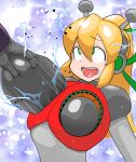  1girl :d aged_up android antennae armor arms_up blonde_hair bodysuit breast_missiles breastplate breasts buta_otoko clenched_hands commentary_request double-parted_bangs earphones electricity eyes_visible_through_hair full_body gorget grabbing_another's_breast green_eyes green_ribbon grey_bodysuit groping hair_between_eyes hair_ribbon hairband headphones high_ponytail highres hyper_roll_(marvel_vs._capcom) joints large_breasts large_variant_set long_hair looking_at_viewer marvel_vs._capcom marvel_vs._capcom_2 mechanical_arms mega_man_(classic) mega_man_(series) metal_gloves navel open_mouth ponytail pulling radio_antenna red_armor ribbon robot robot_girl robot_joints roll_(mega_man) shoulder_armor sidelocks simple_background smile solo standing tongue tongue_out upper_body variant_set white_background 
