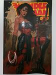  1girl absolute_dc absolute_wonder_woman acrylic_paint_(medium) armor armored_boots black_hair black_lips black_loincloth boots breastplate commentary cover_sketch dc_comics english_commentary highres holding holding_lasso holding_sword holding_weapon huge_weapon jonathan_knight lasso loincloth long_hair painting_(medium) photo_(medium) red_tattoo sleeveless solo strapless sword tattoo tattoo_sleeve tiara traditional_media weapon wonder_woman wonder_woman_(absolute_dc) 