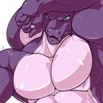  1:1 anthro apode barazoku biceps big_muscles digital_media_(artwork) dominant draconcopode front_view green_eyes grin hi_res legless looking_at_viewer male multicolored_body muscular muscular_anthro muscular_male naga pecs pose purple_body reptile scalie serpentine shaded signature smile snake solo standing teasing two_tone_body yahnastiss 