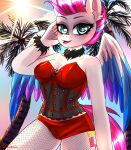  absurd_res anthro artist_name: brony caliluminos character_name:zippstorm clothing corset digital_media_(artwork) equid equine female furry g5 hasbro hi_res horse invalid_tag lingerie mammal my my_little_pony pegasus pony pose solo topwear wings 