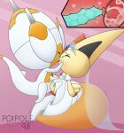  balloon big_ears bodily_fluids clothing crown cum dress duo female genital_fluids genitals hi_res inflatable legendary_pok&eacute;mon male male/female naughtypoi needle_(disambiguation) nintendo penis poipole pok&eacute;mon pok&eacute;mon_(species) tail tiara ultra_beast uterus veil victini video_games wedding_dress wedding_veil 