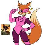  anthro bubble_wand canid canine clock clothing curvaceous curvy_figure ev_htf_(artist) female fox gesture hand_on_hip happy_tree_friends hi_res looking_at_viewer mammal mask navel navel_outline one_eye_closed pink_clothing salute simple_background small_waist smile smiling_at_viewer solo star superhero superhero_costume tight_clothing voluptuous watch wink wonder_wanda 