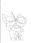  amy_rose anthro breasts chiropteran clothed clothing duo eulipotyphlan female female/female fur gloves handwear hedgehog hi_res kissing looking_at_viewer mammal membrane_(anatomy) membranous_wings monochrome rouge_the_bat sega sonic_the_hedgehog_(series) superbunnygt tagme video_games wings 