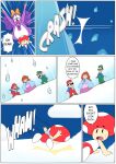  absurd_res birdo dangerking11 dialogue eyewear female flying glasses hi_res luigi mario mario_bros nintendo princess_peach super_mario_bros_super_show toad_(mario) video_games 