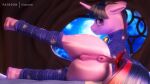  2022 3d_(artwork) accessory animal_genitalia animal_pussy anus butt clopician clothing digital_media_(artwork) equid equine equine_pussy female feral friendship_is_magic full_moon furgonomics genitals hasbro hi_res horn looking_at_viewer looking_back mammal moon my_little_pony purple_eyes pussy ribbons solo tail_accessory tail_bow tail_ribbon twilight_sparkle_(mlp) unicorn 