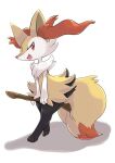  2020 anthro biped black_body black_fur braixen branch canid canine chest_tuft cute_fangs fennec feral fluffy fluffy_tail fox fur holding_on inner_ear_fluff looking_at_viewer mammal monuke30 nintendo open_mouth pointy_nose pok&eacute;mon pok&eacute;mon_(species) red_body red_ear_fluff red_fur riding simple_background smile solo standing stick straddling tuft video_games white_background white_body white_fur wood yellow_body yellow_fur 
