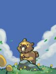  2022 3:4 bidoof biped brown_body cloud dot_eyes eisorus feral hi_res nintendo outside pok&eacute;mon pok&eacute;mon_(species) solo video_games 