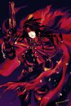  1boy azuiyo7210 bandana black_hair buckle cloak dirge_of_cerberus_final_fantasy_vii final_fantasy final_fantasy_vii gloves gun highres keychain long_hair looking_at_viewer messy_hair pale_skin red_eyes torn_clothes vincent_valentine weapon 