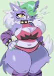  animatronic anthro belly big_belly big_breasts bottomwear breasts canid canine canis clothed clothing collar colored_nails digital_media_(artwork) ear_piercing facial_markings fangs female five_nights_at_freddy&#039;s five_nights_at_freddy&#039;s:_security_breach fur green_hair grey_hair hair head_markings hi_res huge_breasts leggings legwear lips machine mammal markings multicolored_body multicolored_hair nails navel panties piercing puppychan48 purple_body purple_fur purple_lips robot roxanne_wolf_(fnaf) scottgames shirt simple_background solo spiked_collar spikes teeth thick_thighs topwear two_tone_hair underwear video_games wide_hips wolf yellow_eyes 