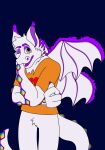  4_fingers 4_wings anonymous_artist anthro bottomless clothed clothing dragon fingers fur grey_eyes hi_res lgbt_pride male multi_wing pride_colors purple_body purple_fur purple_tuft shirt shirt_only solo topwear topwear_only white_body white_fur wings 