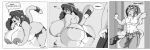  2017 accessory anthro areola belt big_areola big_breasts big_butt blush bottomwear breast_expansion breasts bulge butt butt_expansion clothed clothing curvy_figure danellz digital_media_(artwork) duo english_text expansion felid female furgonomics greyscale hair huge_breasts huge_butt hyper hyper_breasts jewelry kathy_(danellz) leonel_(danellz) lion male mammal monochrome nipples open_mouth pantherine panties pants ring speech_bubble tail_accessory tail_jewelry tail_ring text thick_thighs topless torn_clothing underwear voluptuous wide_hips 