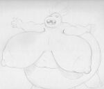  5_fingers big_breasts breasts centaurworld chubby_female common_hippopotamus eyes_closed female fingers hair hippopotamid huge_breasts hyper hyper_breasts hyper_nipples mammal monochrome navel nipples open_mouth ponytail sbshouseofpancakes sketch slightly_chubby solo taur teeth tongue traditional_media_(artwork) waterbaby_(centaurworld) 