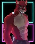  abs absurd_res anthro biceps canid canine canis feral five_nights_at_freddy&#039;s fox foxy_(fnaf) hi_res hook_hand humanoid male male/male mammal muscular muscular_male scottgames solo video_games wolf zartty_art 