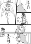  anthro anthrofied big_breasts breasts cleavage clothed clothing comic crossgender equid equine freckles_(artist) friendship_is_magic ftg_crossgender fti_crossgender gynomorph hasbro horn intersex male mammal monochrome my_little_pony princess_celestia_(mlp) thong underwear unicorn winged_unicorn wings 
