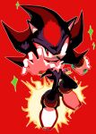  2021 5_fingers anthro clothing eulipotyphlan fingers fire footwear gloves handwear hedgehog hi_res holding_object male mammal red_eyes sanikink sega shadow_the_hedgehog signature simple_background solo sonic_the_hedgehog_(series) video_games 
