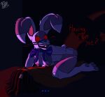  ... absurd_res anthro cowgirl_position duo english_text female five_nights_at_freddy&#039;s from_front_position hi_res human lagomorph leporid looking_down male male/female mammal on_bottom on_top pyne_(artist) questionable_consent rabbit scottgames sex simple_background text vanny_(fnaf) video_games 