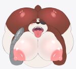  ahegao anthro badger badgerclops big_butt butt cartoon_network erect_nipples estemilk hi_res hyper hyper_moobs looking_at_viewer looking_pleasured male mammal mao_mao:_heroes_of_pure_heart moobs mustelid musteline nipples open_mouth overweight overweight_male solo tongue tongue_out wide_hips 