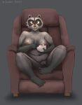  absurd_res anthro areola auburn_eyes belly big_breasts breasts chair comfortable curvy_female curvy_figure cutlery dessert feet female food fur furniture genitals grey_background grey_body grey_fur hi_res huge_breasts ice_cream kitchen_utensils mammal navel overweight overweight_anthro overweight_female procyonid pussy raccoon sharp_teeth simple_background sitting smile solo spoon steph_(xmobile) teeth toes tools voluptuous whiskers wide_hips xmobile 