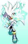 2021 5_fingers anthro aura boots clothing eulipotyphlan fingers footwear gloves handwear hedgehog hi_res male mammal open_mouth open_smile sanikink sega signature silver_the_hedgehog simple_background smile solo sonic_the_hedgehog_(series) teeth tongue tuft video_games 