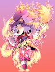  2021 5_fingers anthro blaze_the_cat clothing felid feline female fingers fire footwear gloves hair handwear hi_res mammal open_mouth open_smile ponytail sanikink sega simple_background smile solo sonic_the_hedgehog_(series) teeth video_games yellow_eyes 