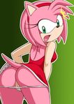  amy_rose animal_ears ass breasts dress female furry gradient gradient_background green_eyes hairband nagano_tenzen open_mouth panties panties_down panty_pull pink_hair pussy sega shocked solo sonic_(series) sonic_the_hedgehog tail tongue uncensored underwear upskirt white_panties 