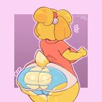  1:1 animal_crossing anthro big_butt blonde_hair bottomwear breasts butt canid canine canis clothing domestic_dog female frumples hair huge_butt isabelle_(animal_crossing) mammal nintendo panties shih_tzu shirt skirt thick_thighs topwear torn_clothing toy_dog underwear video_games 