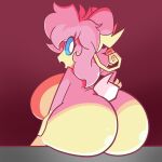  absurd_res audino big_breasts big_butt breasts butt female hi_res invalid_tag looking_at_viewer looking_back nintendo pembroke pok&eacute;mon pok&eacute;mon_(species) quote quote_the_audino rear_view safe_(disambiguation) side_boob sitting video_games 