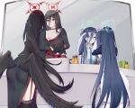  absurdres arisu_(blue_archive) black_hair black_wings blue_archive hasumi_(blue_archive) highres mirror wings xianyue_liuyu 